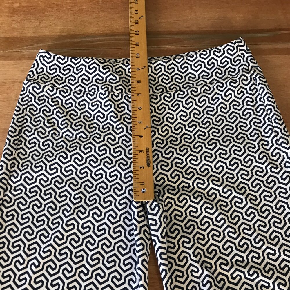 J. Mclaughlin Honeycomb Carmel Pants Women S Black White Geometric Zip Pocket - Picture 7 of 12